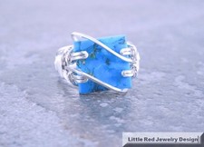 Sterling Silver Wire Wrapped Turquoise Ring