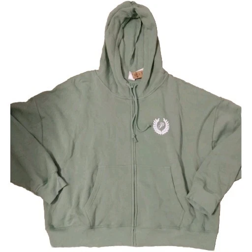 UNDERCOVER NUOVO Victoria's Secret ROSA verde salvia felpa full zip cappuccio giacca XL logo