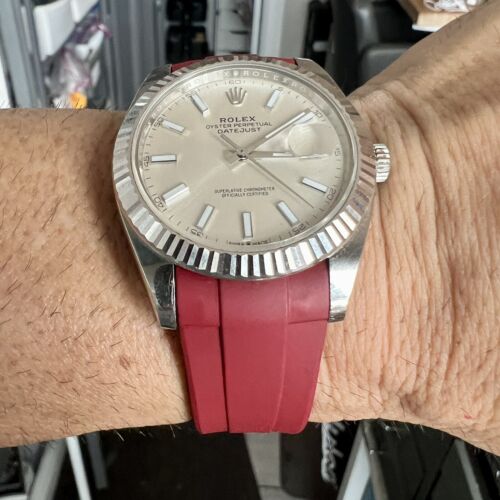 solide trek de wol over de ogen Onophoudelijk 21mm Ox-BLOOD RED Vulcanized Caoutchouc rubber Strap 41mm Rolex Datejust II | eBay solide trek de wol over de ogen Onophoudelijk 21mm Ox-BLOOD RED Vulcanized Caoutchouc rubber Strap 41mm Rolex Datejust II | eBay