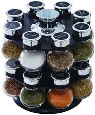 16 Jar Ellington Revolving Countertop Spice Rack with Lift & Pour Caps and Spice