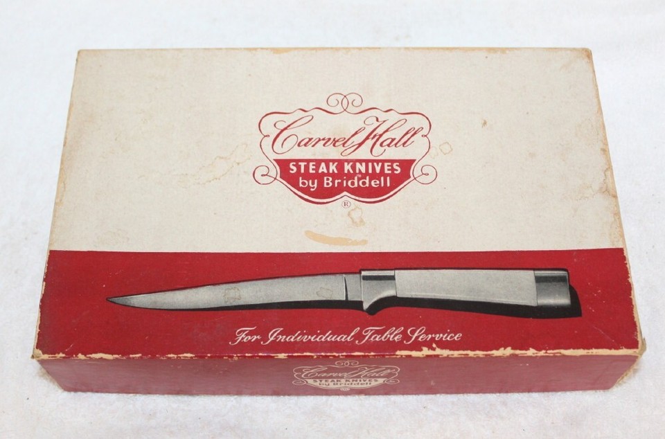 Vintage Set Carvel Hall 156B Steak Knives by Briddell Original Box