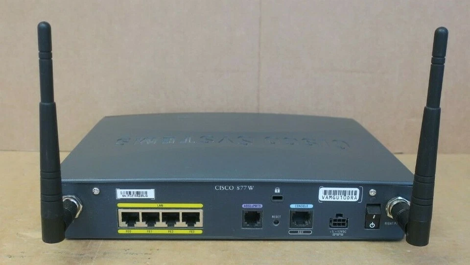  CISCO 877W-G-E-K9  877W Wireless 802.11 ADSL Integrated Services Router ISR - Image 3 of 4