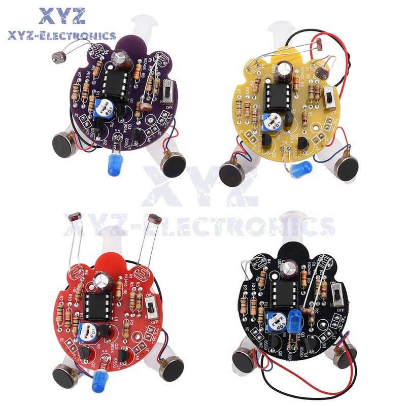 LED Photosensitive Sensor Mobile Robot Kit DIY Electronic Soldering Practice Kit