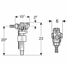 Geberit Rubinetto A Galleggiante Geberit Tipo 383 Allacciamento Idrico Laterale, 3/8", Codolo In Ottone - 2