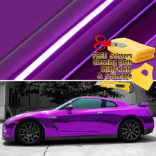 108" x 60" Purple Chrome Mirror Vinyl Film Wrap Sticker Stretchable 9ft x 5ft