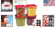 4QT NSF Food Storage Containers with Lids: 4 PCS Total Grade  Hot&Cold