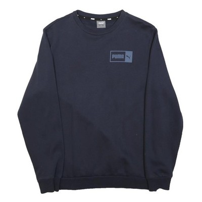 Puma Herren Navy Sweatshirt Rundhals M Baumwollmischung Freizeit Pullover