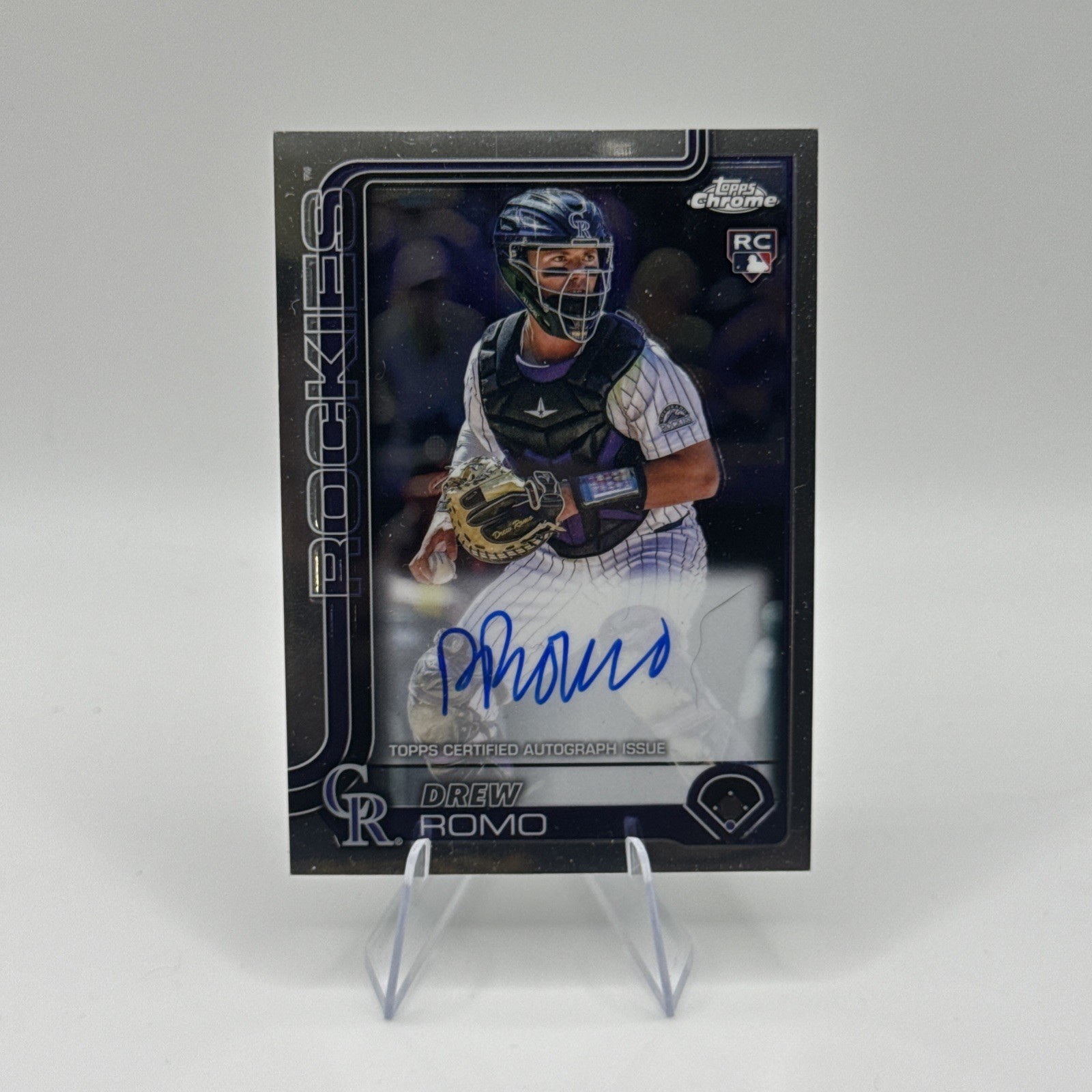 2025 Topps Chrome Drew Romo Rookie Auto Autograph Card Rockies #RA-DRR!