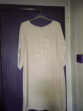 JACQUES VERT BEIGE EMBROIDERED FLOATY DRESS..SIZE 18