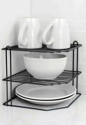 3 STUFIGES SCHWARZES ECK KÜCHENPLATTENREGAL ORDENTLICH SCHRANK REGAL EINSATZ ORGANISER NEU