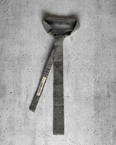 THE HILL-SIDE GREY WOOL SLUB TWEED NECKTIE