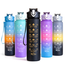 750ml Leakproof BPA-Free Water Bottle| Reusable| School| Gym| Work| Time Marker|
