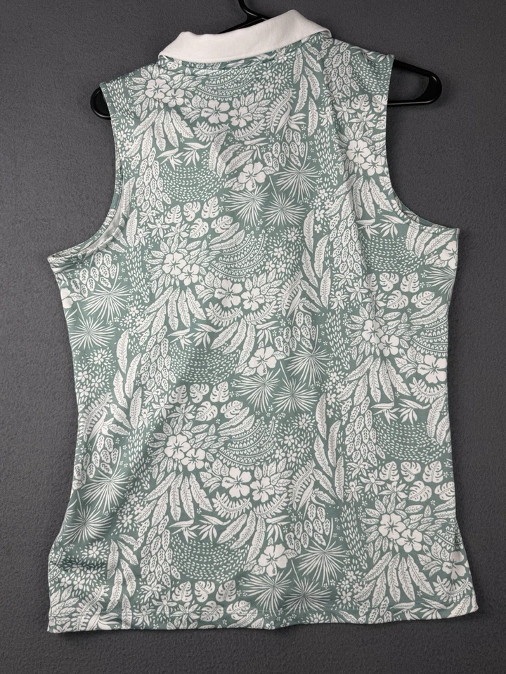 Tommy Bahama Top Womens L Polo Tank Golf & Tennis UPF Dry Wicking Tropical - Image 4 of 4