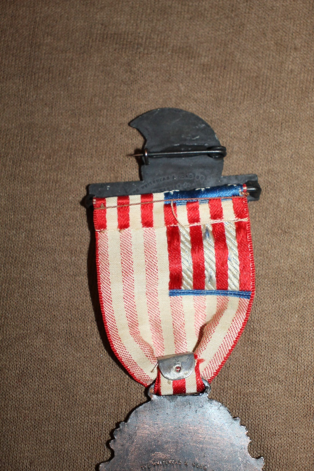 Red Ribbon Flags Use Original 1904 U.S. Gloversville Representative Medal w/PB Flag Ribbon ...
