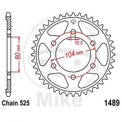 KORONA Z39 525 SILBER D.INT. 080 727.10.26 Für Kawasaki 900 Z900 2017-2025