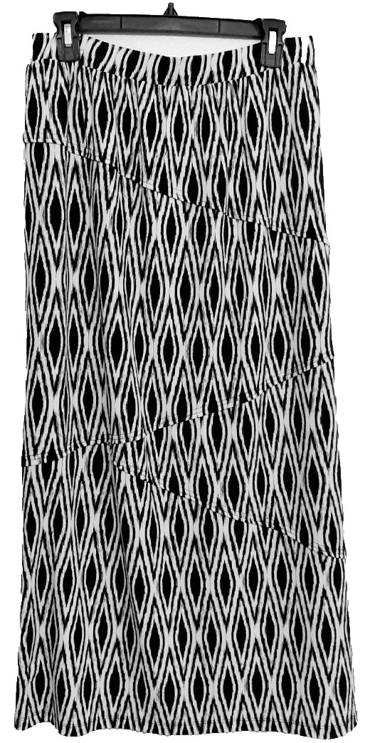 Christopher & Banks Women's Black and White Zebra Print Tea Length Skirt Size M