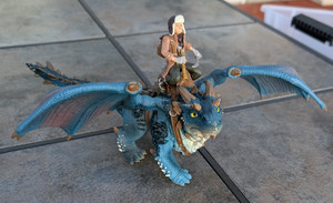 Schleich Bayala Shansy Blue Dragon Complete w/ Rider Rare Nice Condition