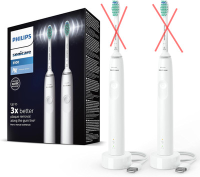 SATZ VON 2X PHILIPS SONICARE ELEKTRISCHE ZAHNBÜRSTE HX3675/13