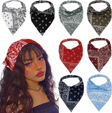 8 Pcs Hair Scarf Headband for Women Girls Non Slip Elastic Boho Triangle Head Sc