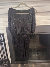 Aiden by Aiden Mattox shimmery sequenced black evening dress size 2