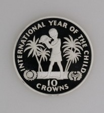 10 Crowns 1982 | Turks and Caicos | Silber | PP | Proof | Year of the Child