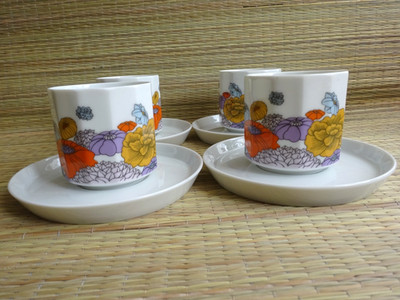 Set 4 ROSENTHAL Tapio Wirkkala PATRAS Demitasse / Espresso Kaffeetassen & Untertassen