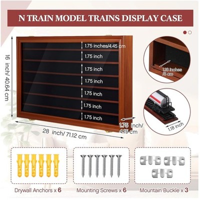 Lockable Train Display Cabinet - Wall Mounted, UV Protection