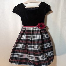 Jona Michelle Girls Dress, Velvet Top, Underskirt, Button Back, Gently Used, 7