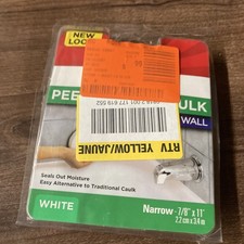 Magic Peel  Stick Caulk Tub  Wall WHITE 7/8" x 11' Bathtub Shower Water Seal