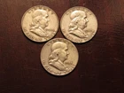 Franklin Half Dollars 90% silver 3  1-1950 1-1953 S 1-1963 D