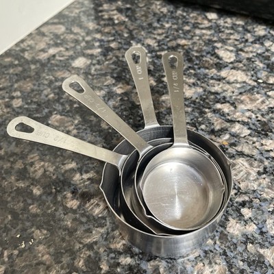 Amco 864 Set of 4 Measuring Cups 1/4, 1/3, 1/2, 1 Cup 18/8 Stainless Steel