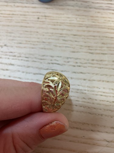 Anello vintage in oro giallo massiccio 14 kt taglio diamante, misura 8,75 oro vero. - Foto 5 di 19