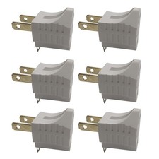 6 Pack - 2 Prong to 3 Prong Polarized Grounding Adapter for Wall Outlet Plugs...