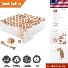 Clear  Brown 10ml Glass Vials with Cork Stoppers - Perfect for Gifts  Decor