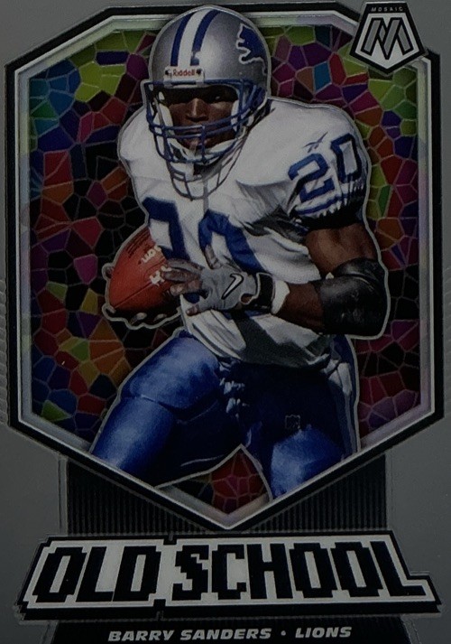 Barry Sanders PSA 10- 2020 Panini Mosaic ‘Old School’ -Lions, Oklahoma St., HOF view 4
