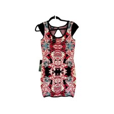 Bebe Damask Bodycon Dress Multi Jacquard Y2K Edgy Maximalism  Women's Size Small