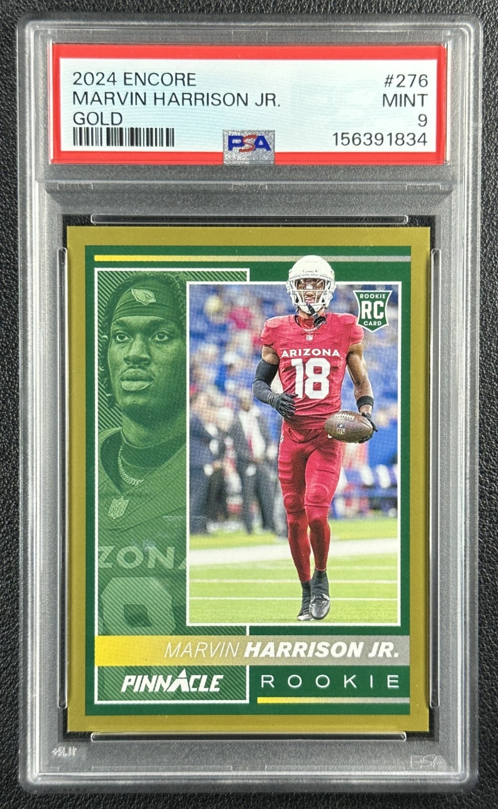 MARVIN HARRISON JR. PSA 9 2024 PANINI ENCORE #276 ROOKIE GOLD RC 09/10 CARDINALS