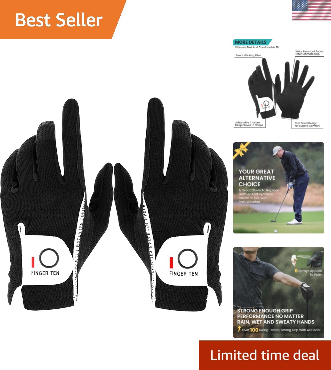 Gloves 1 Pair, Hot Wet Weather No Sweat Glove For Seriou...