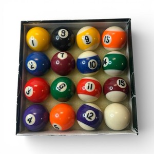 Mini Pool Balls Set 1.5" Size Table Top Game Bar Man Cave Decor With Box