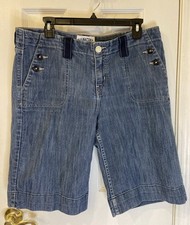 Womens Signature Levi Jean Shorts Size Misses 12 Blue Button Pockets 34x11