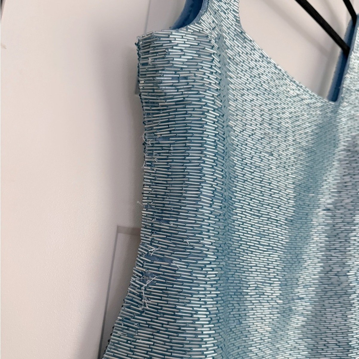 STAUD Le Sable Beaded Mini Dress French Blue | eBay