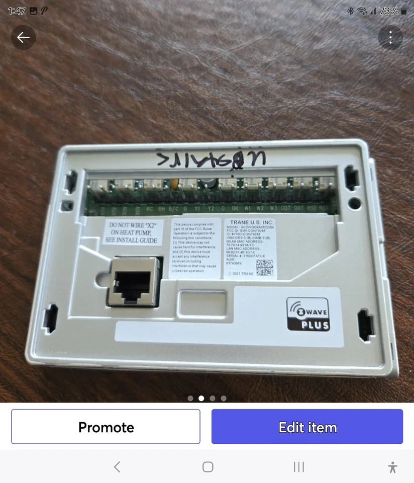 Termostato de calefacción y aire acondicionado American Standard Foto 2 de 4