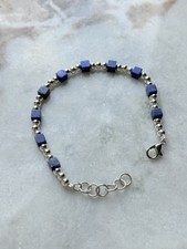 Handmade Lapis Lazuli Bracelet   Sterling Sil...