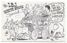 L.B.J Whitehouse Special Stagecoach US President Lyndon B. Johnson Postcard 