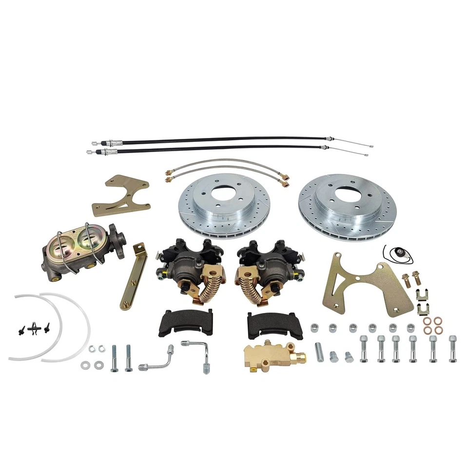 Rear Disc Brake Kit 12" D/S 5 Lug Rotors Master & Valve For 1963-1987 Chevy C10 - Imagem 3 de 4