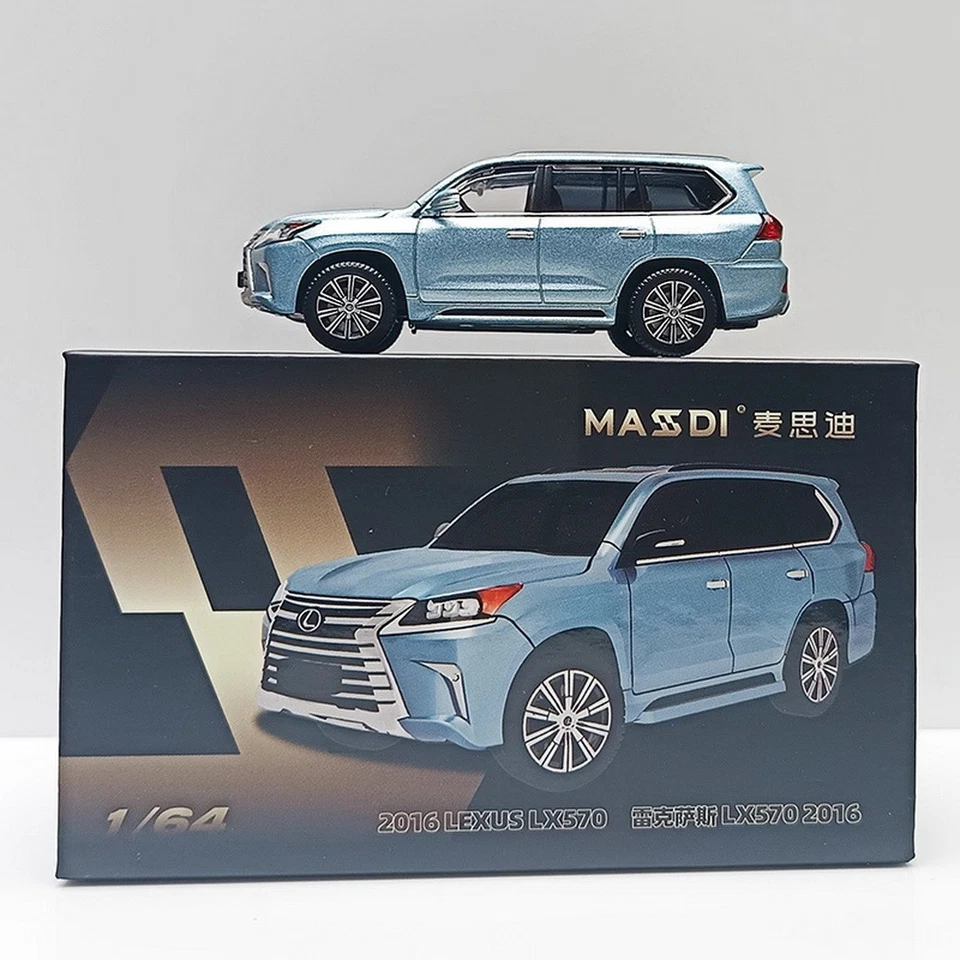 MASDI 1/64 比例 LEXUS LX570 SUV 蓝色压铸汽车模型玩具收藏礼物 — 第 3/4 张图片