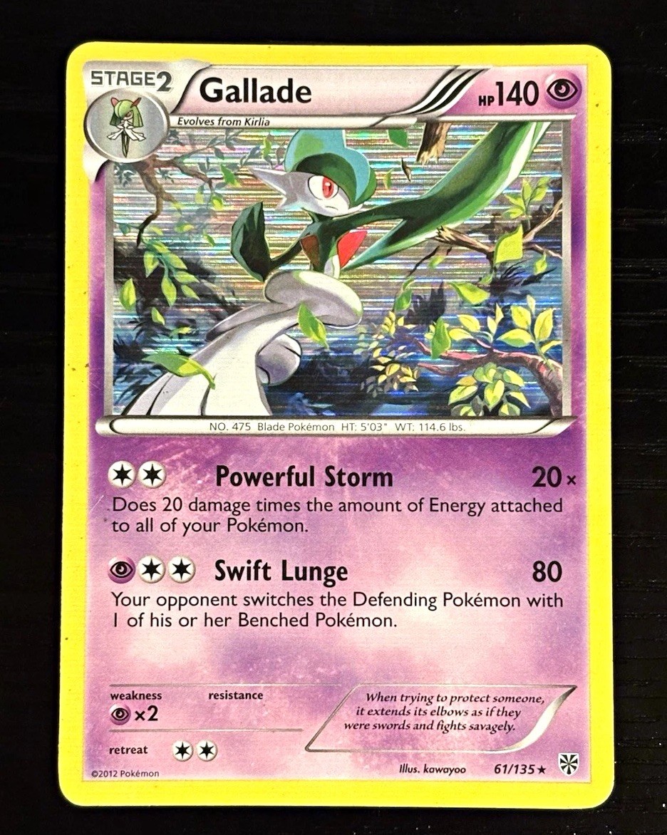 Gallade 61/135 2013 Pokemon Plasma Storm Holo Rare - LP