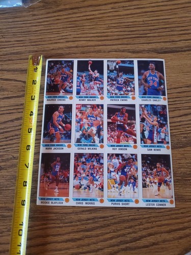1990-91 NBA Panini Stickers fogli non tagliati - Ewing Oakley Jackson Bowie Blaylock - Foto 1 di 3