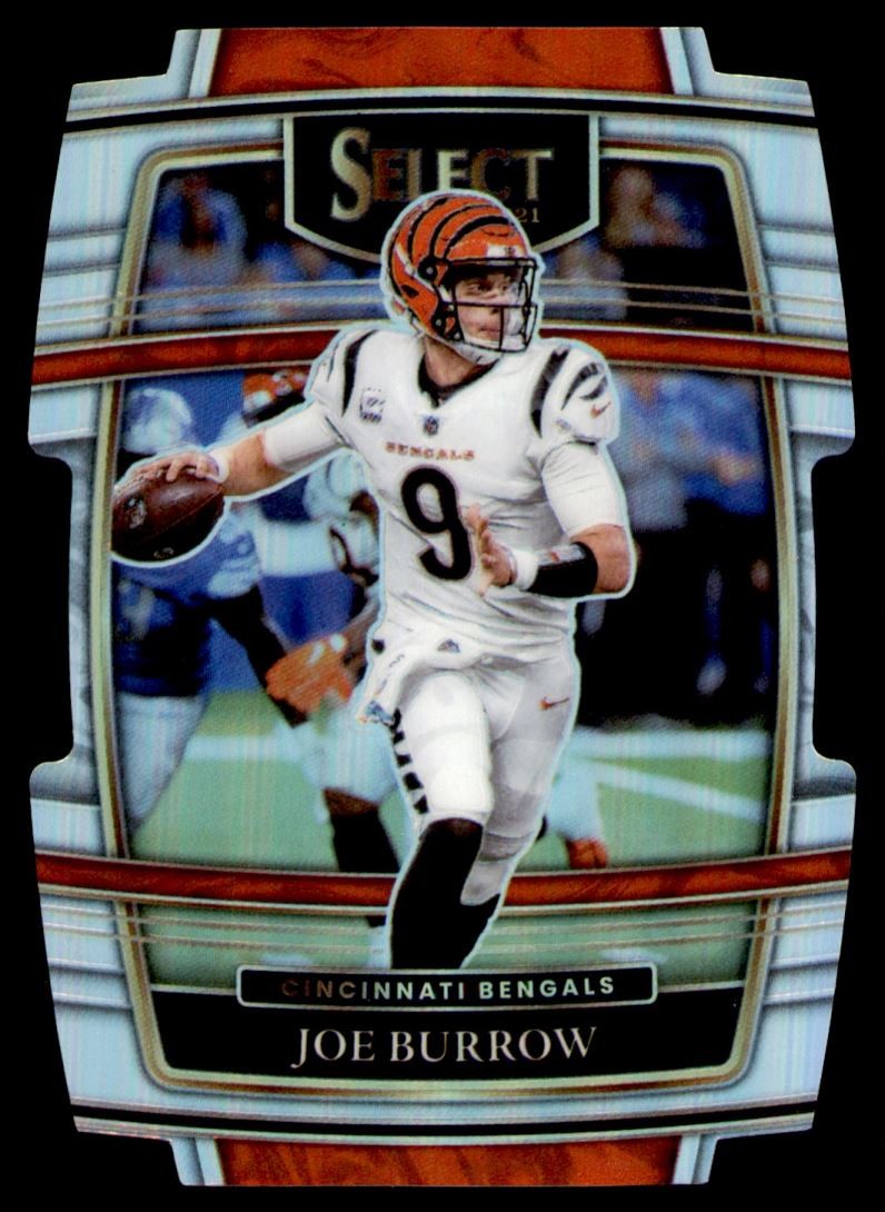 Joe Burrow #9 2021 Panini Select Silver Prizm Die Cut Cincinnati Bengals