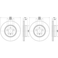 2X Hella Bremsscheiben 345Mm Hinten Passend FüR BMW 7 54550PRO_HC
